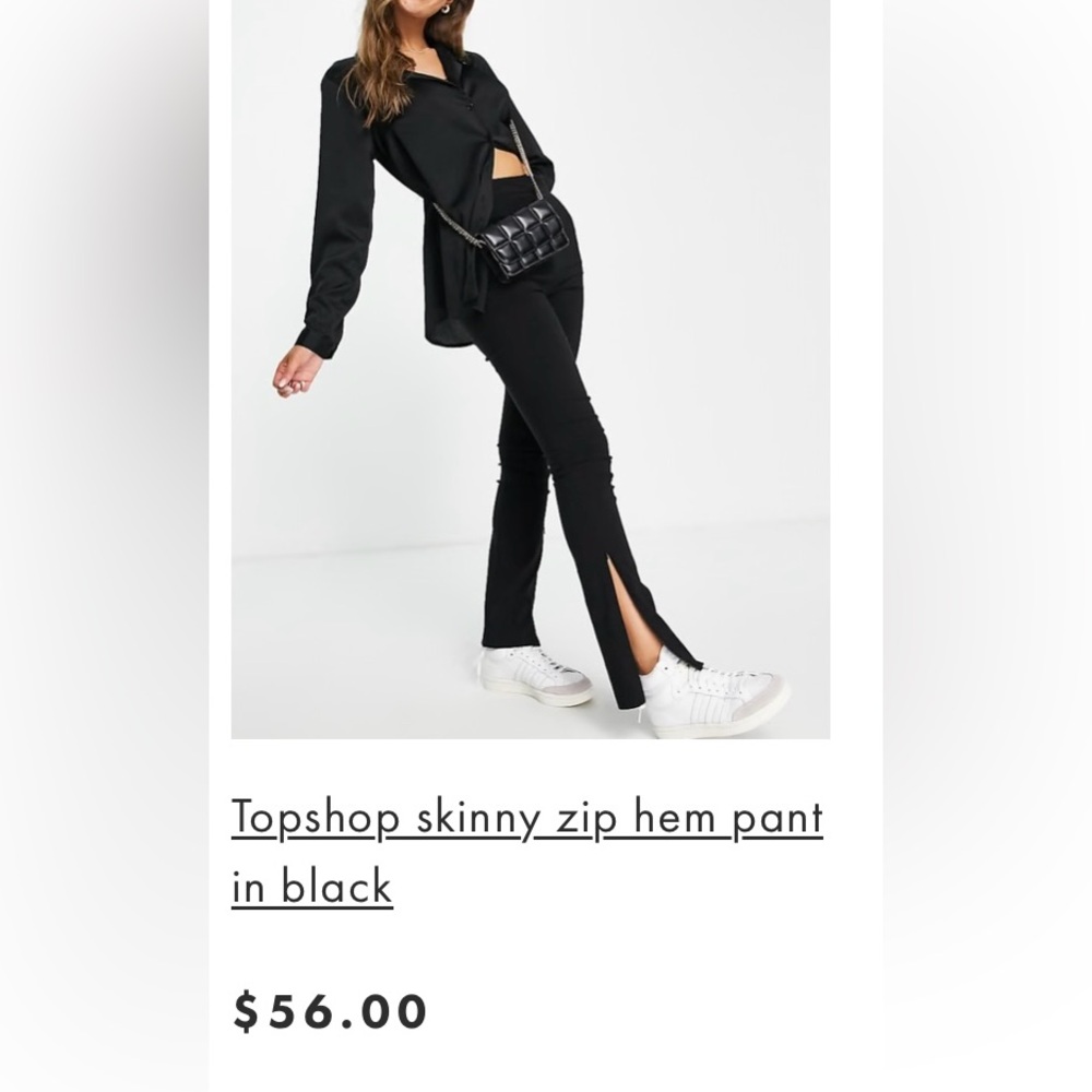 Topshop Black Skinny Pants with Side Slits